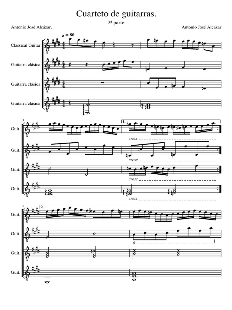 Cuarteto de Guitarras. | PDF