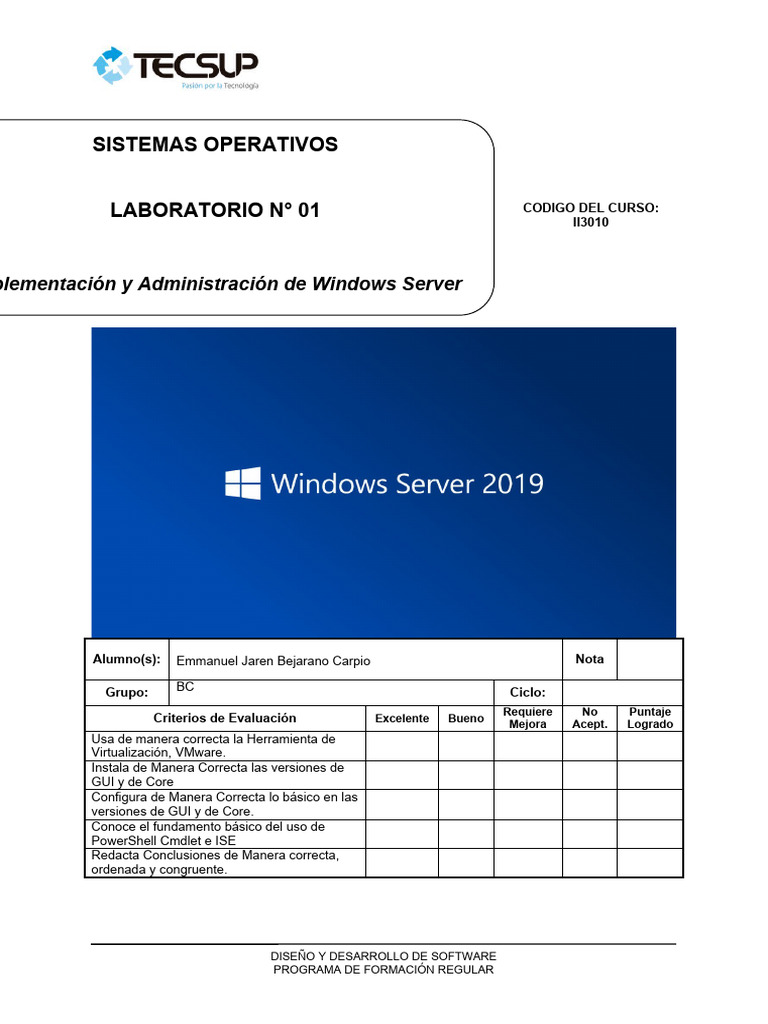 Laboratorio de Windows Server 2019 | PDF | V Mware | Microprocesador