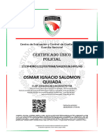 Osmar Ignacio Salomon Quijada: Certificado Único Policial