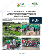 Appel À Candidature Pour La Sélection de 114 Jeunes - Formation en Agroécologie