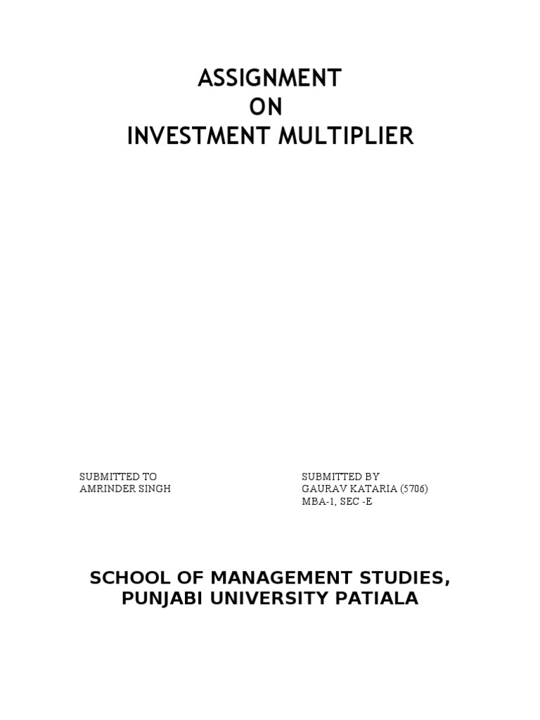 Investment Multiplier PDF Fiscal Multiplier Microeconomics