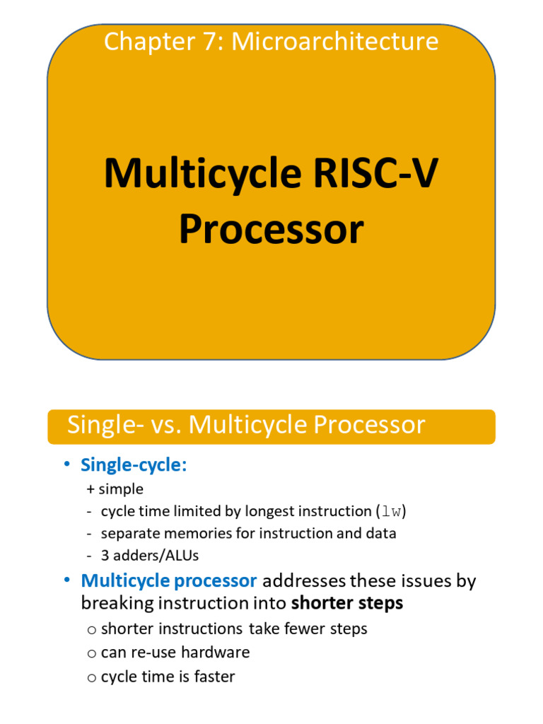 Multicycle RISC-V Processor Design | PDF