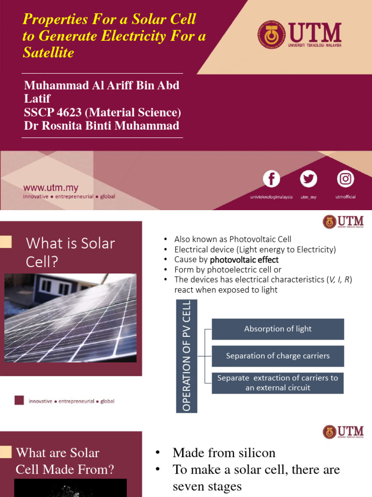 Solar Cell Design for Satellite Power | PDF | Solar Cell | Silicon