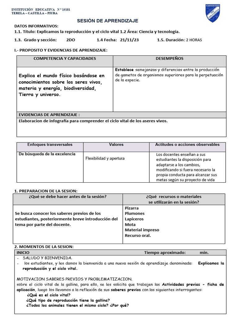 Formato Segundo de Secundaria | PDF | Evaluación | Aprendizaje