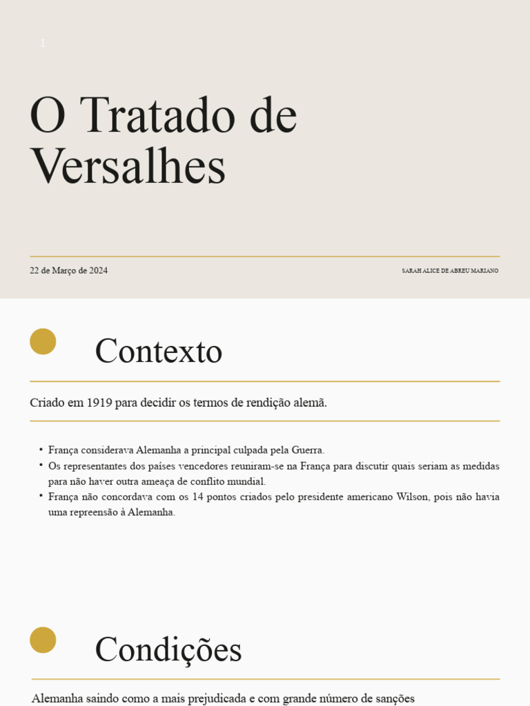 O Tratado de Versalhes | PDF | Política