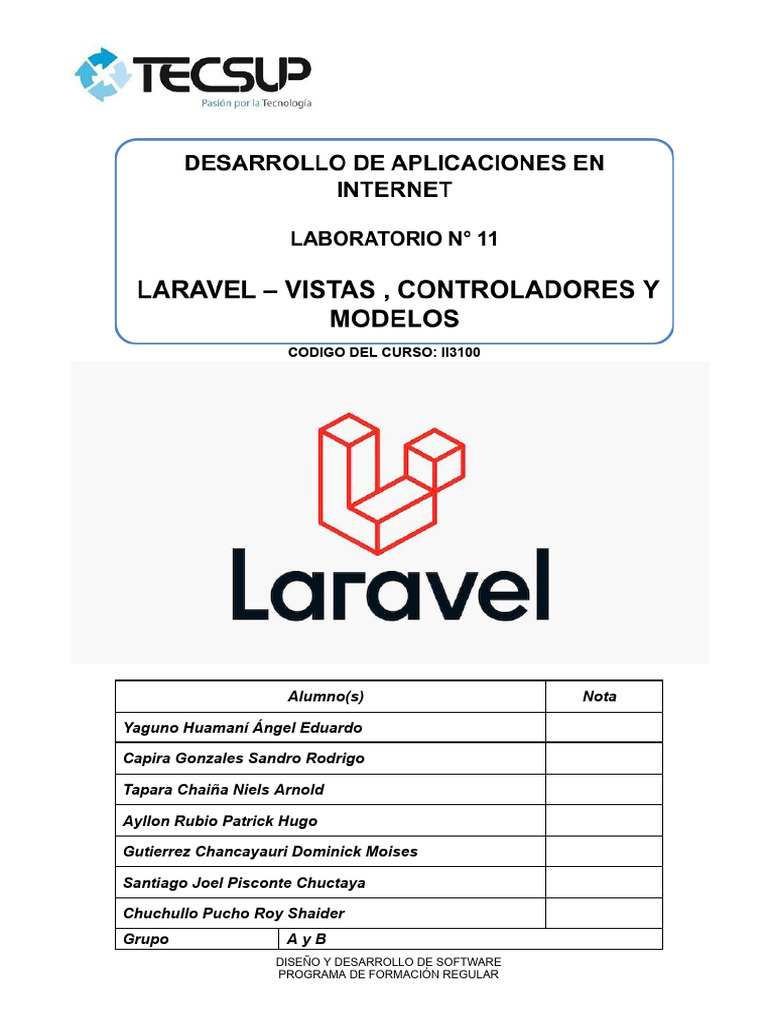 Laboratorio 11 - Laravel III | PDF