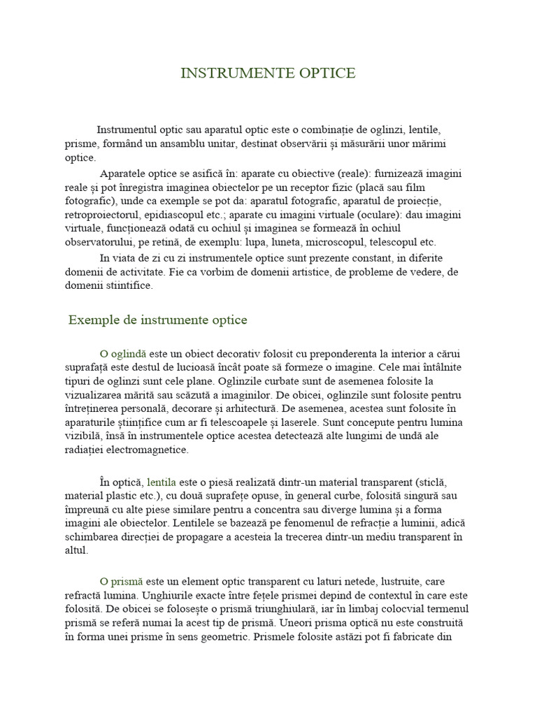 Instrumentul Optic | PDF