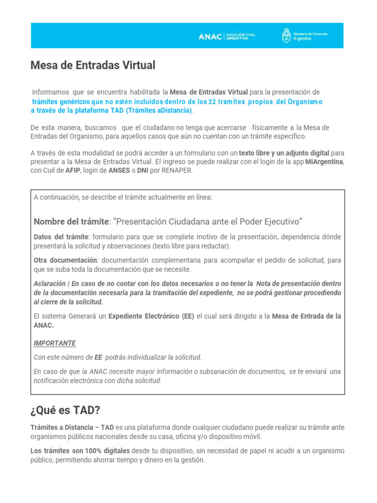 Mesa de entradas virtual anac 2023 pdf documento de identidad