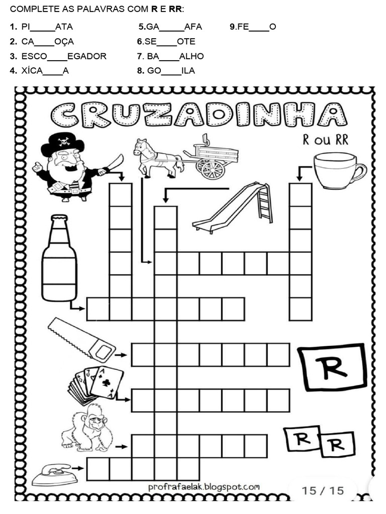 Complete As Palavras Com R e RR | PDF | Estudos de Línguas Estrangeiras