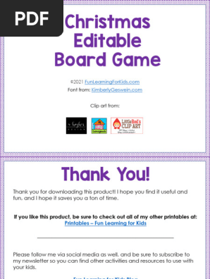Christmas Editable Board Games