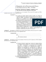 La Cámara de Diputados de La Provincia Del Chaco Sanciona Con Fuerza de Ley Nro. 3718-E