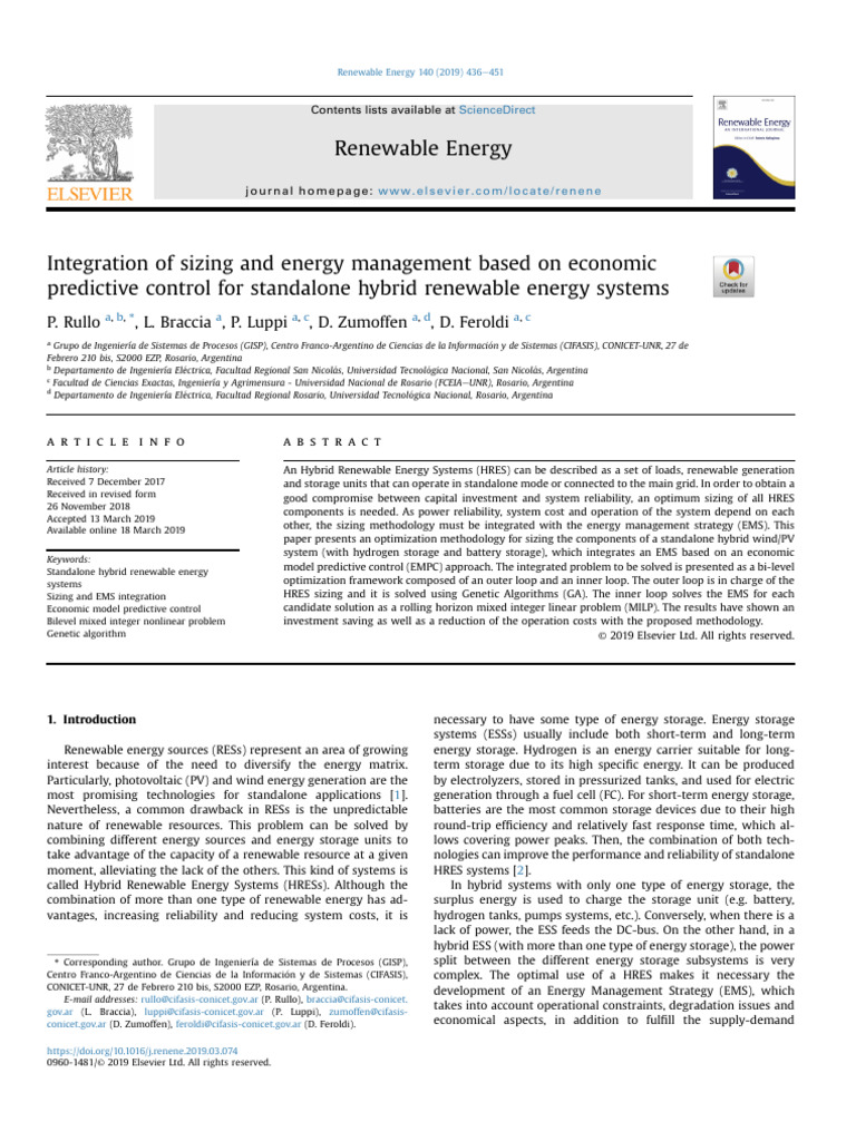 Sizing and EMS for Hybrid Renewable Systems | PDF | Mathematical ...