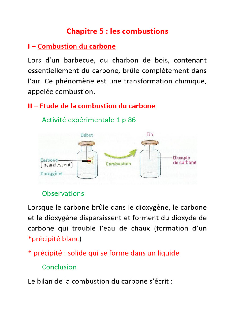 Combustion du carbone et bilan associé | PDF | La combustion | Génie ...
