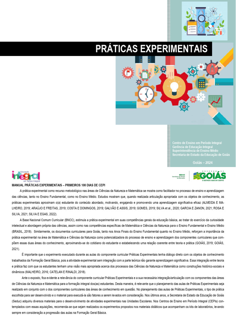 Práticas Experimentais no Ensino Integral | PDF | Science | Gás de ...