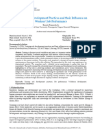 Training and Development Practices and Their Influence On Workers' Job Performance