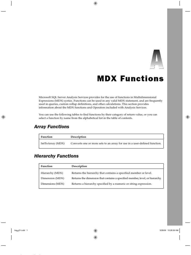 MDX Functions | PDF | Computers