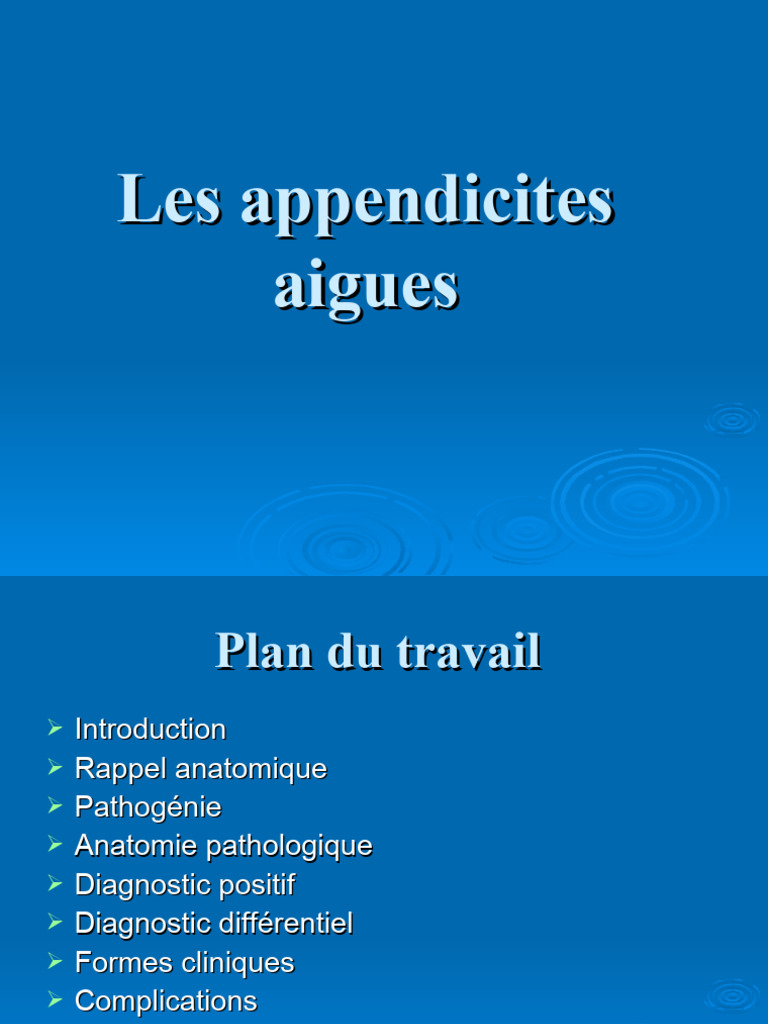Appendicite : Diagnostic et Traitement | PDF | Maladies et troubles ...