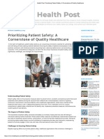 Prioritizing Patient Safety - A Cornerstone of Quality Healthcare