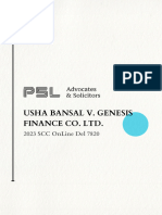 PSL Case Brief Usha Bansal V Genesis Finance Co LTD 1709318665