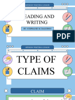 Types of Claim - Reading and Writing