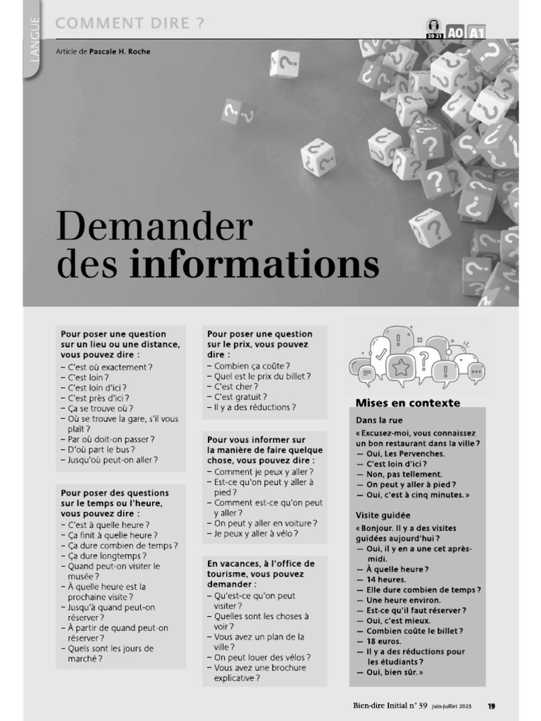 Demander de l'information | PDF