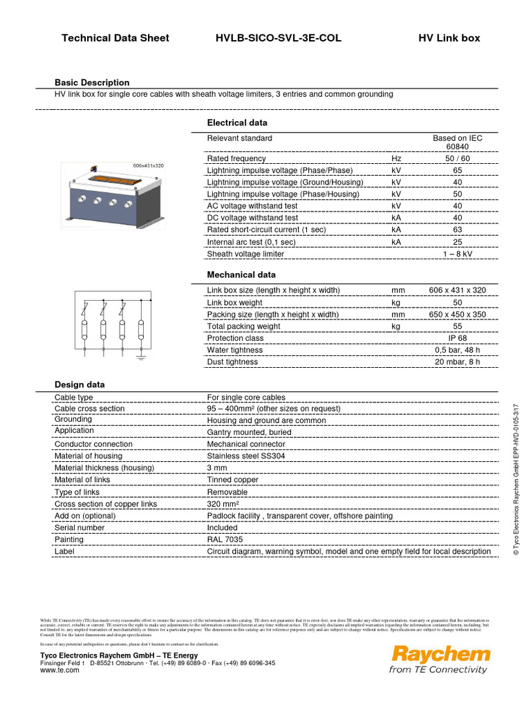 HV Link Box with SVL Specifications | PDF | Voltage | Electronics