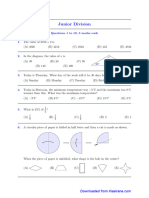 Junior Division: Questions 1 To 10, 3 Marks Each