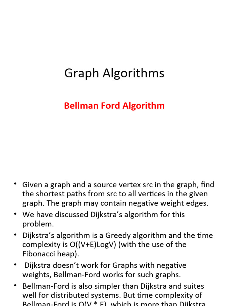 Bellman-Ford Algorithm Guide | PDF | Algorithms | Combinatorics