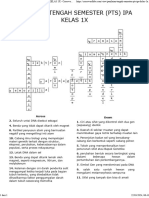 PENILAIAN TENGAH SEMESTER (PTS) IPA KELAS 1X - Crossword Labs Jawaban Versi 3