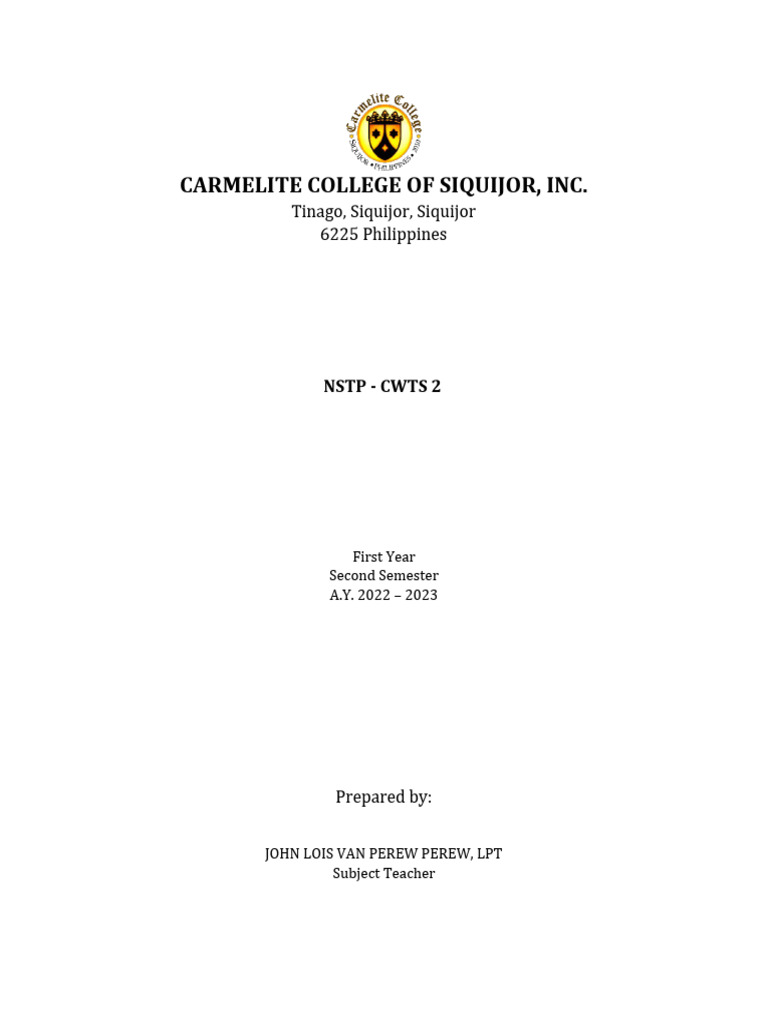 Nstp 2 Module 1 Pdf Waste Sewage Treatment
