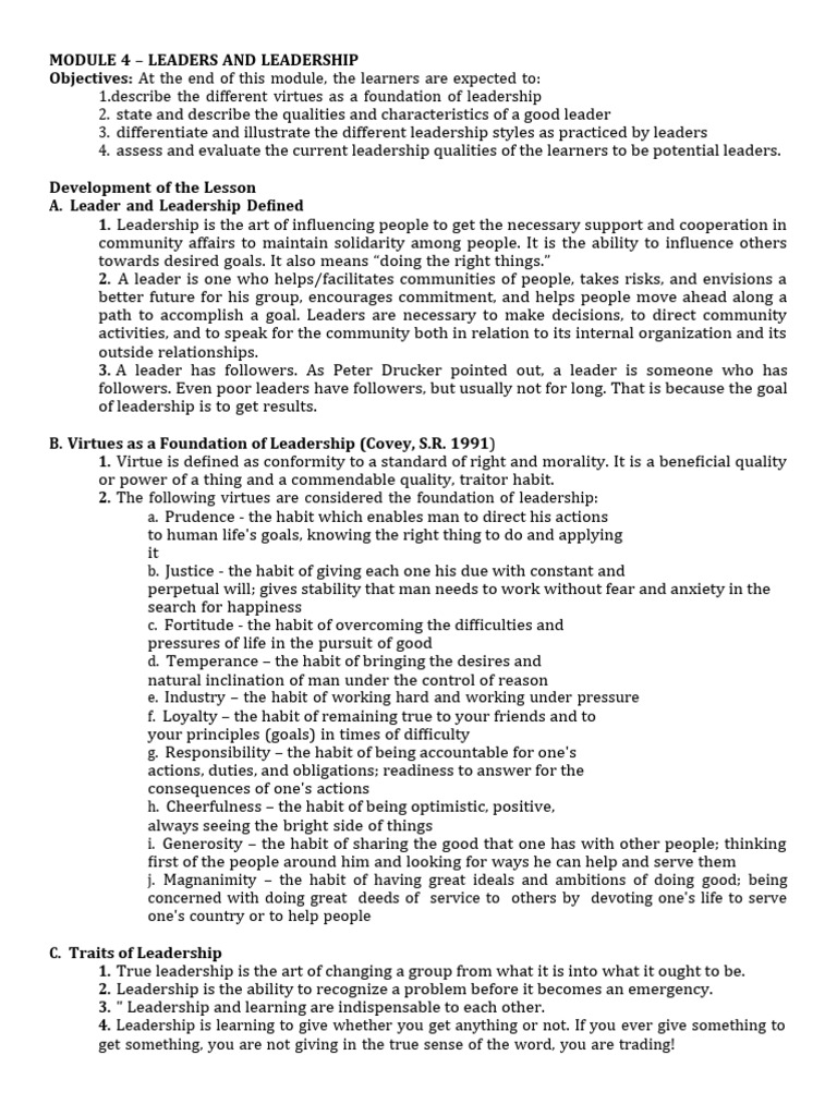 Leadership Qualities and Traits Explained | PDF | Leadership | Goal