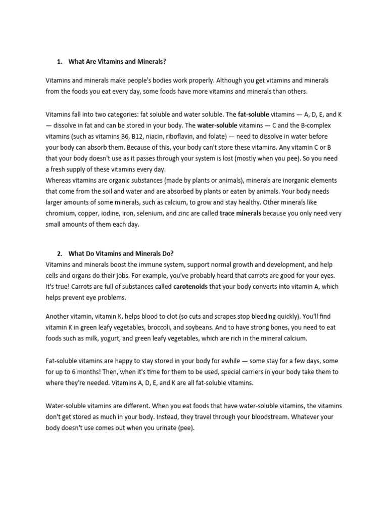 Understanding Vitamins and Minerals | PDF | Vitamin | Antioxidant