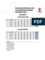 Tabla de Posiciones Cumplida La 2da Fecha de Las Olimpiadas Internas Basadrinas 2022-1er Grado