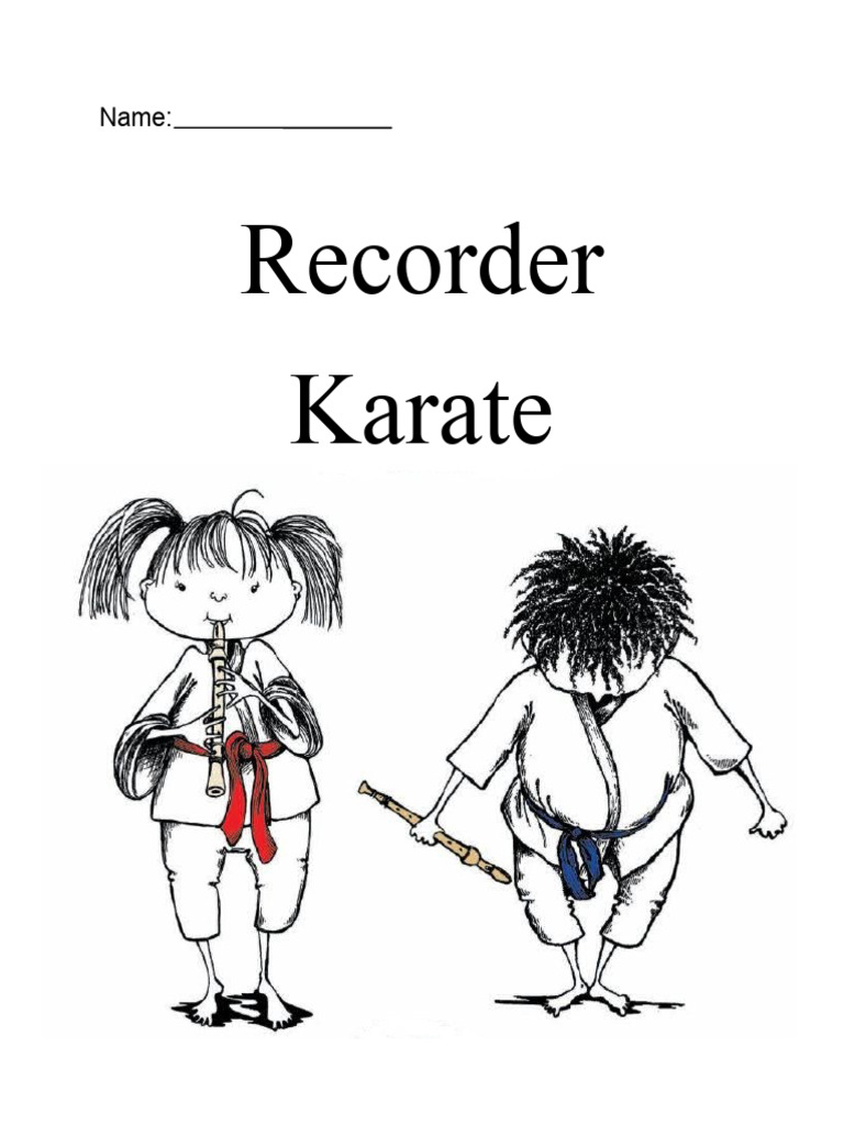Recorder Karate Folder Cover PDF