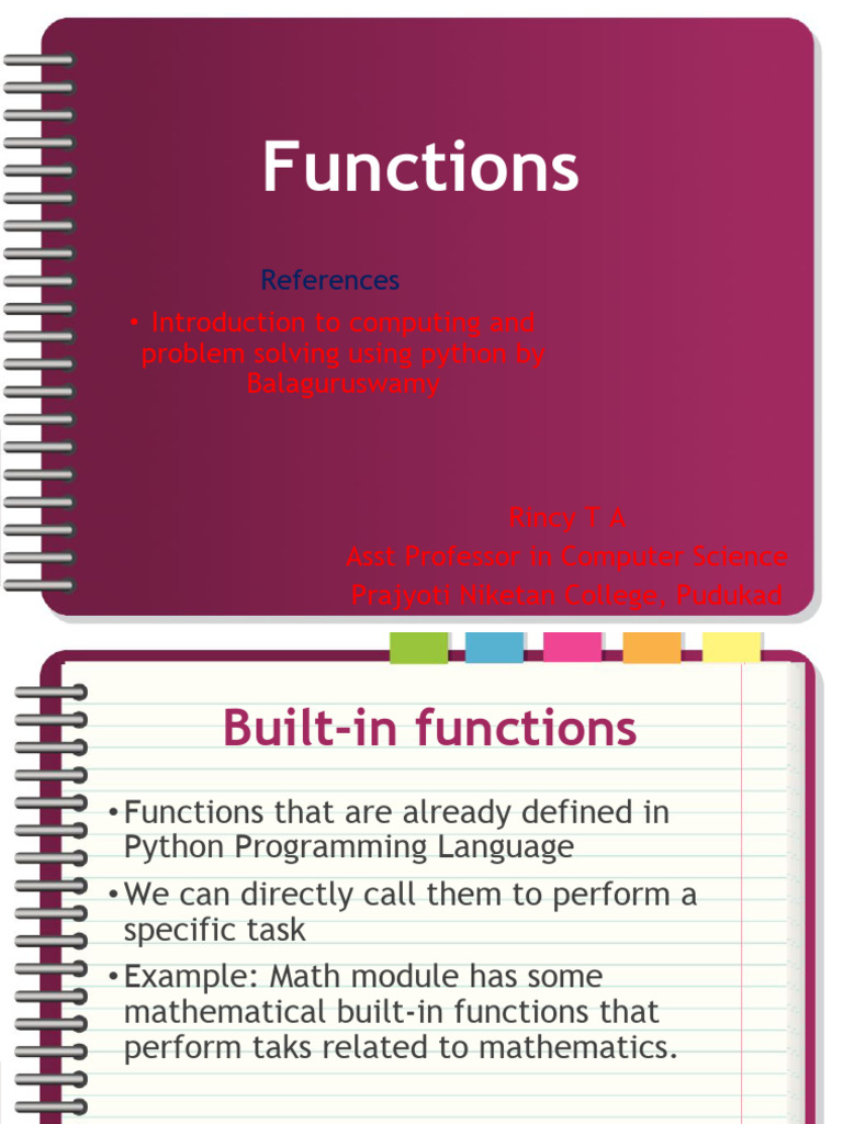 Built-In Functions | PDF | Function (Mathematics) | Software Engineering