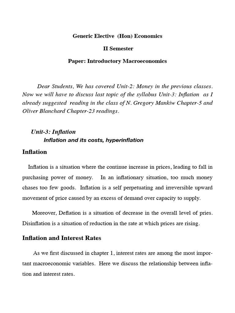 6 WEEK GEHon Economics IIth Semeter Introductory Macroeconomics PDF 