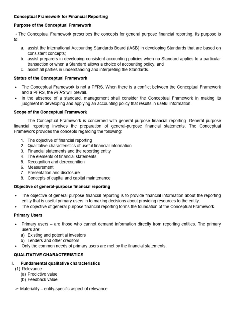 Financial Reporting Conceptual Framework | PDF | Finance & Money ...