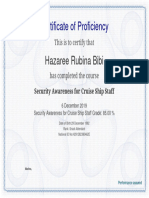 Security Awareness For Cruise Ship Staff Liberia Flag Approved Security Awareness For Cruise Ship Staff Certificate-1