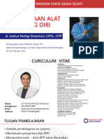 Penggunaan Alat Pelindung Diri: Dr. Joshua Partogi Simamora, CPPS., CIPP