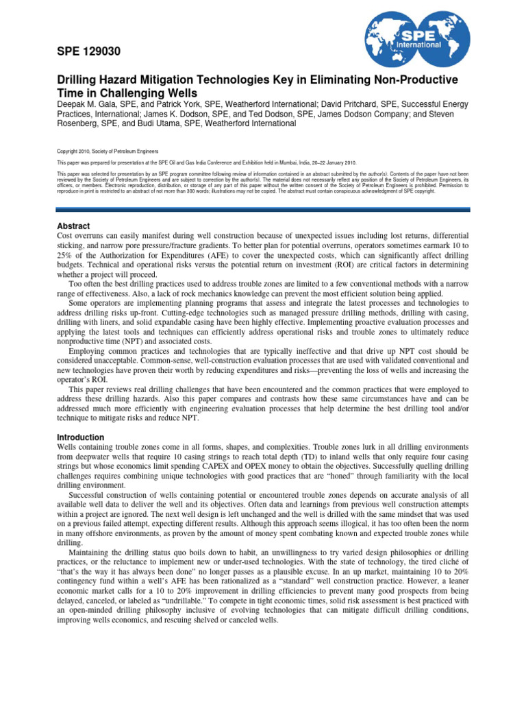 Wellbore Instability Precentage Pdf Casing Borehole Oil Well
