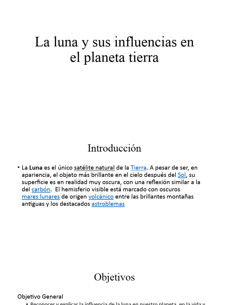 Influencia de la Luna en la Tierra | PDF | Ciencia y matemáticas