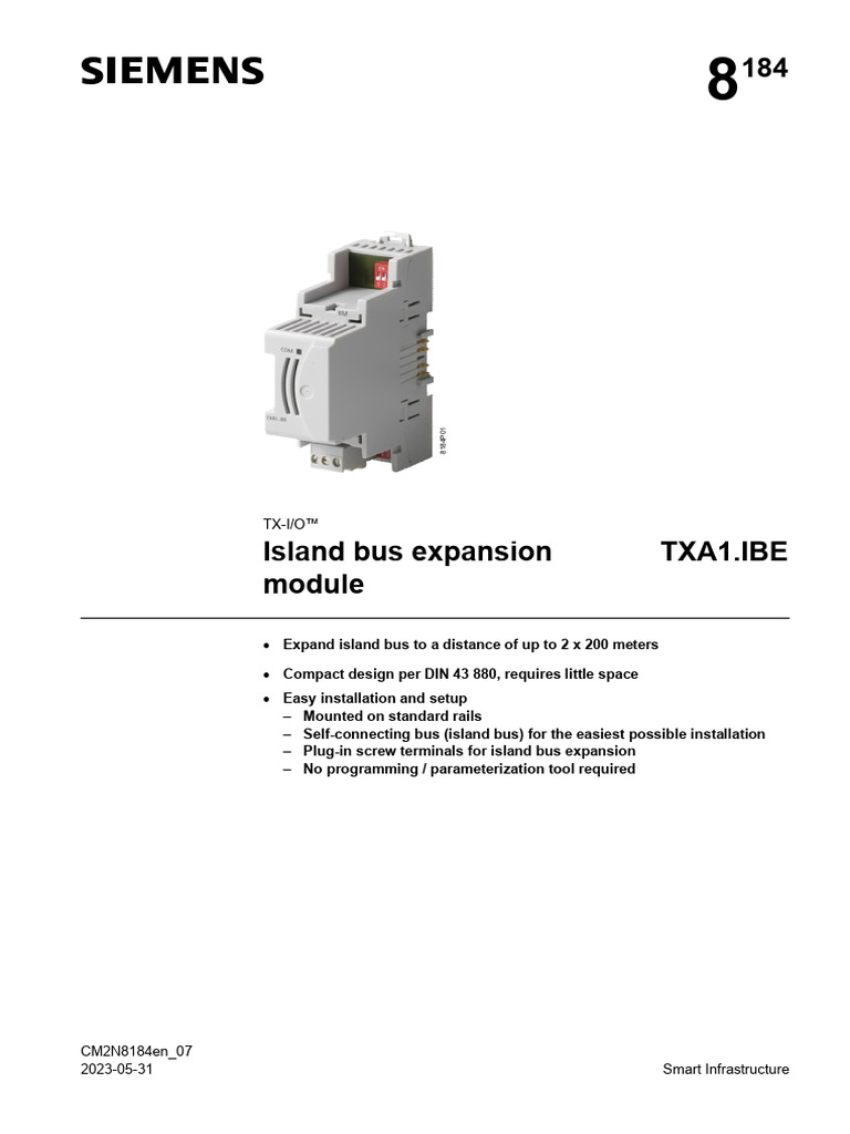 A6V10227710_Island bus expansion module TXA1.IBE_en | PDF | Electrical ...