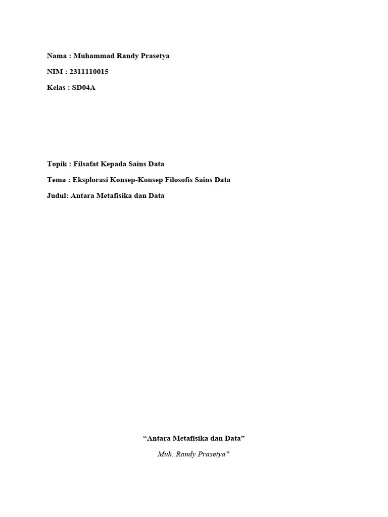 Filsafat dalam Sains Data Modern | PDF