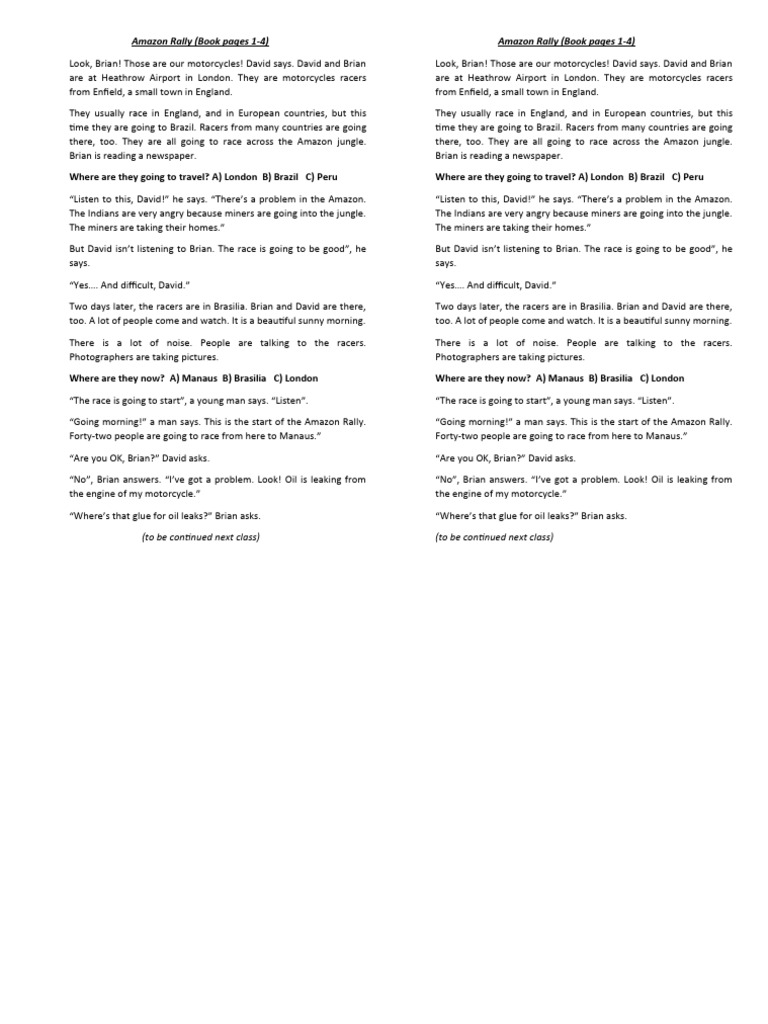 Amazon Rally - Sesion1 | PDF | Motorcycling