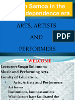 Arts, Artists and Performers Lecture