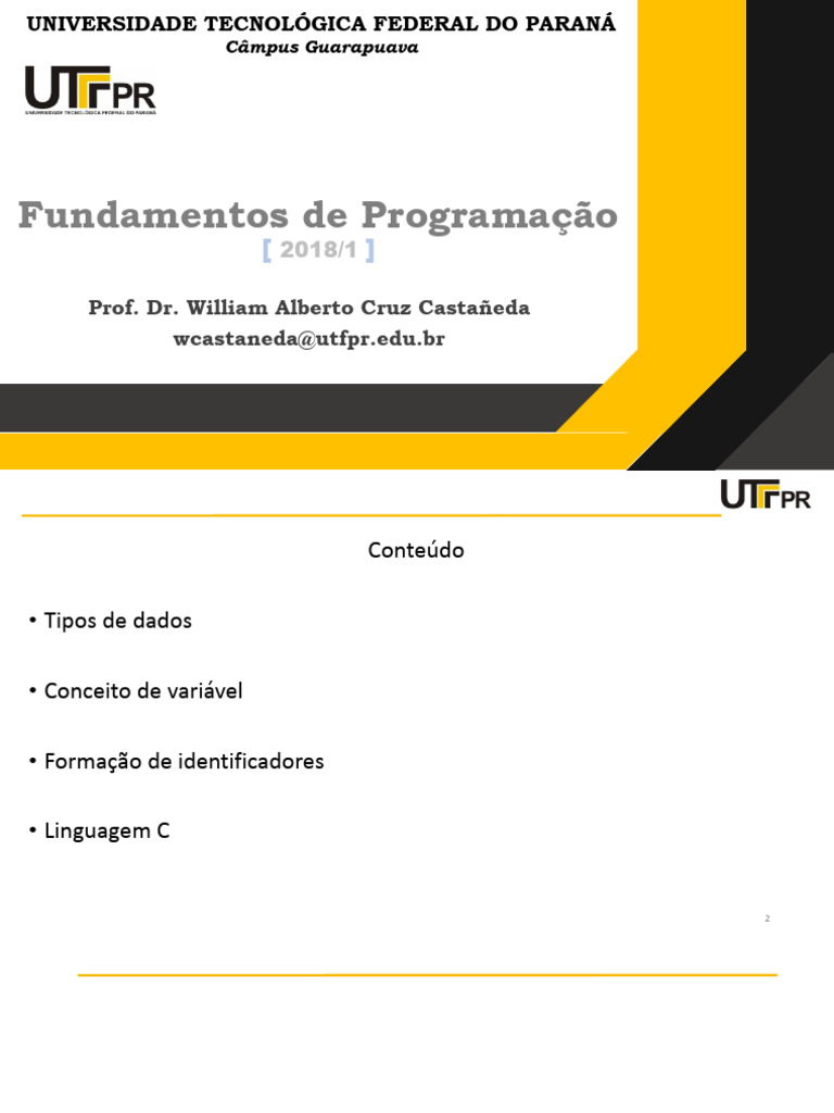 Fundamentos de Programação em C | PDF | Tipo de dados | Linguagem de ...