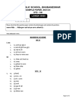 Lower Hindi - Std-Viii - Annual - Marking Scheme