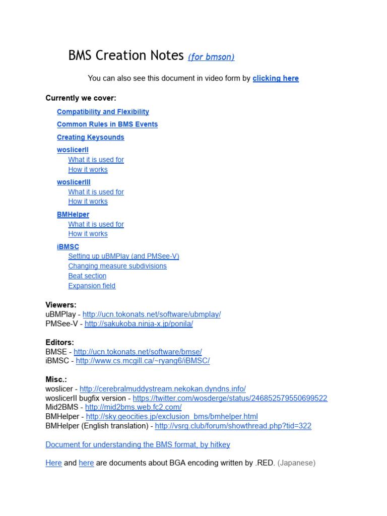 BMS Creation Guide for BMSON Users | PDF | Computer File | Computing
