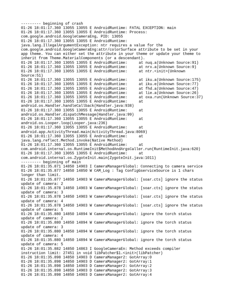 Google Camera Eng Crash Log Analysis | PDF | Computers