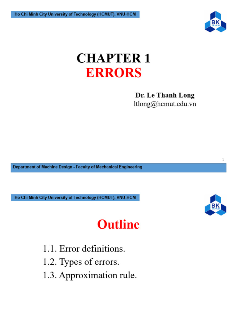 Chapter 1 - Errors | PDF | Accuracy And Precision | Significant Figures